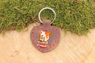 Leather Keychain (customizable) (heart shape)