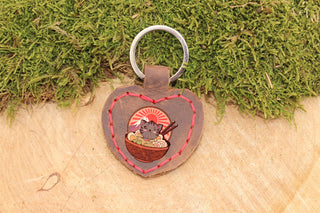 Leather Keychain (customizable) (heart shape)