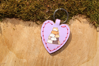 Leather Keychain (customizable) (heart shape)